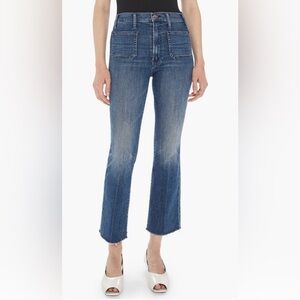 MOTHER The Hustler Patch Pocket High Waist Ankle Flare Jeans Size 26